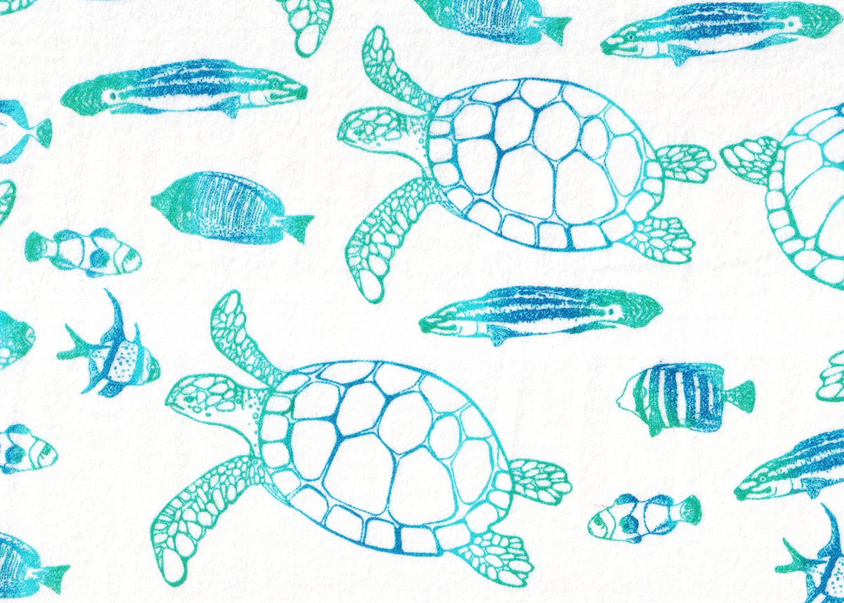 44"  - Flannel - Turtles -  100% Cotton