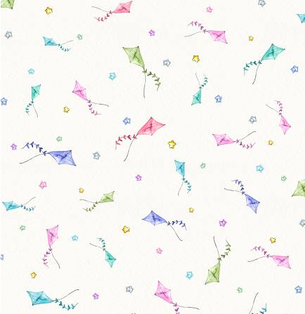44"  -  "P&B Textiles - Whiskerville Kite Toss - White - 100% Cotton