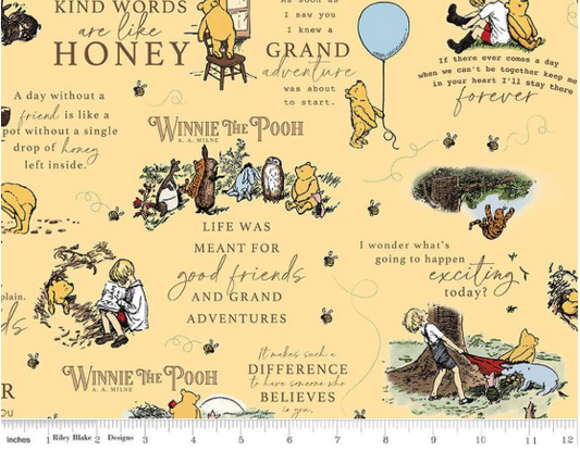 44"- Riley Blake - Winnie the Pooh  - 100% Cotton