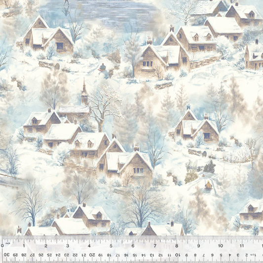 44"  - Windham Fabrics - Winter Whisper-  "Snow in the Village" - 100% Cotton