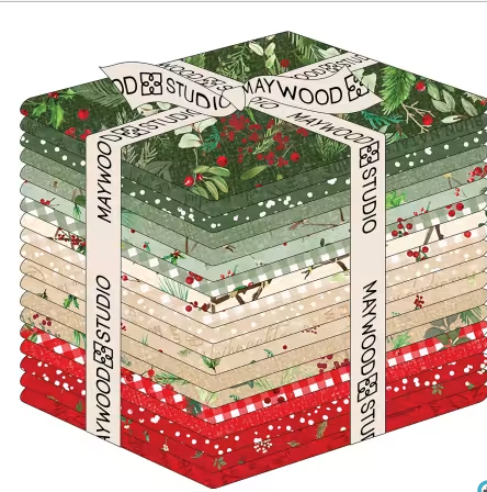 Maywood Studsios - Fat Quarter Bundle - "Winter Wreaths" -  18"x21" - 19 pcs