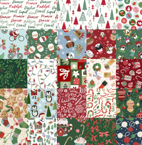 P&B Textiles-Fat Quarters-Christmas Miniatures-18x-22-23-pcs